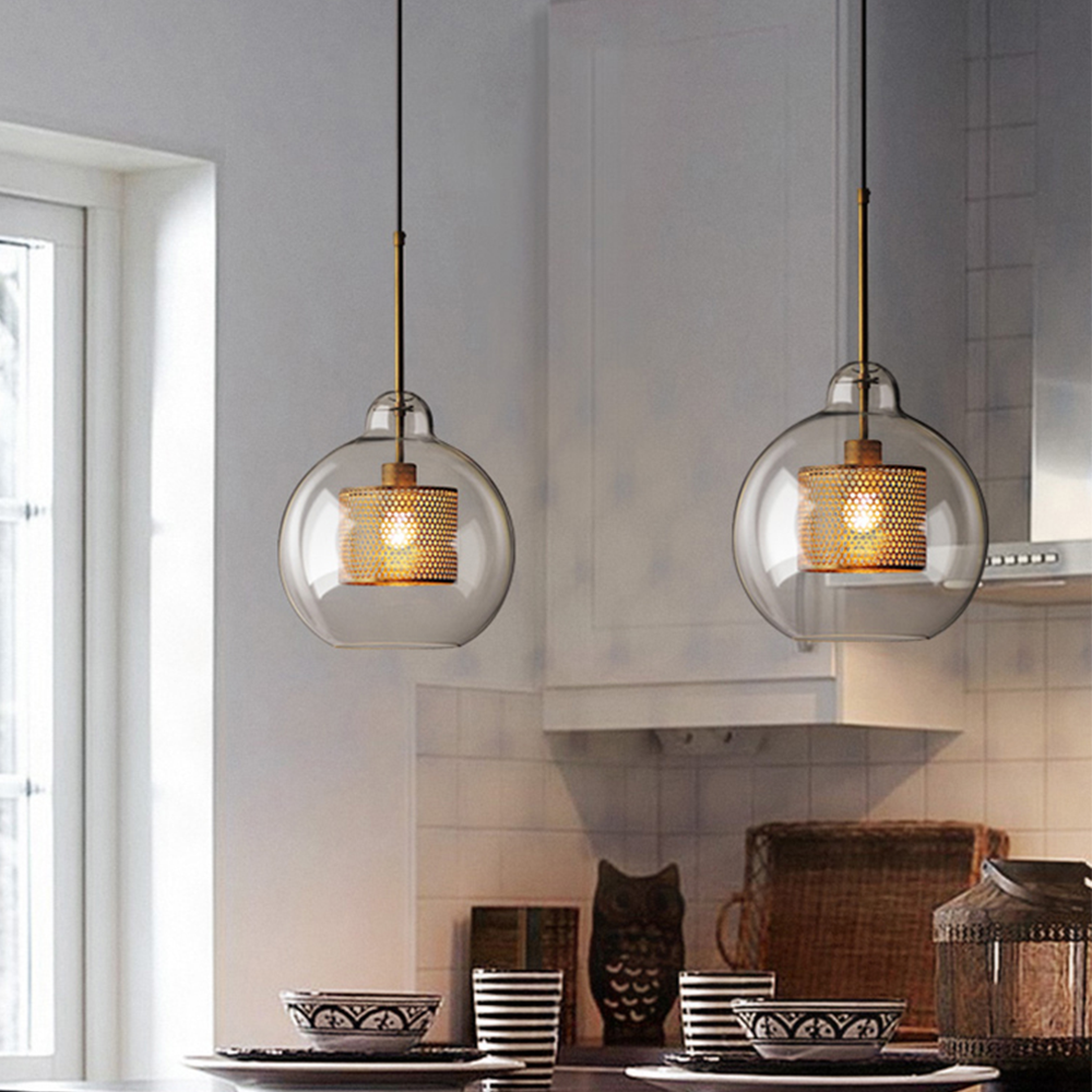 Glass Globe Pendant Light Fixture