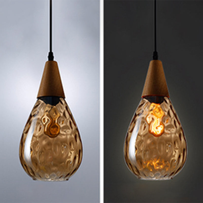 Teardrop Glass Pendant Light Fixture