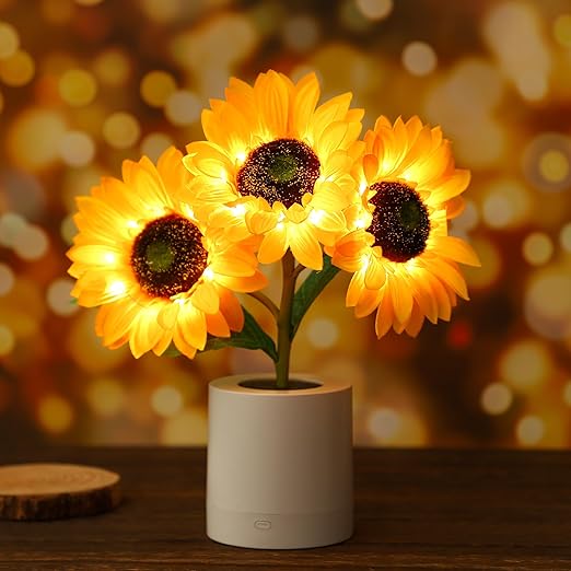 LED Table Lamp Sunflower Shape Design