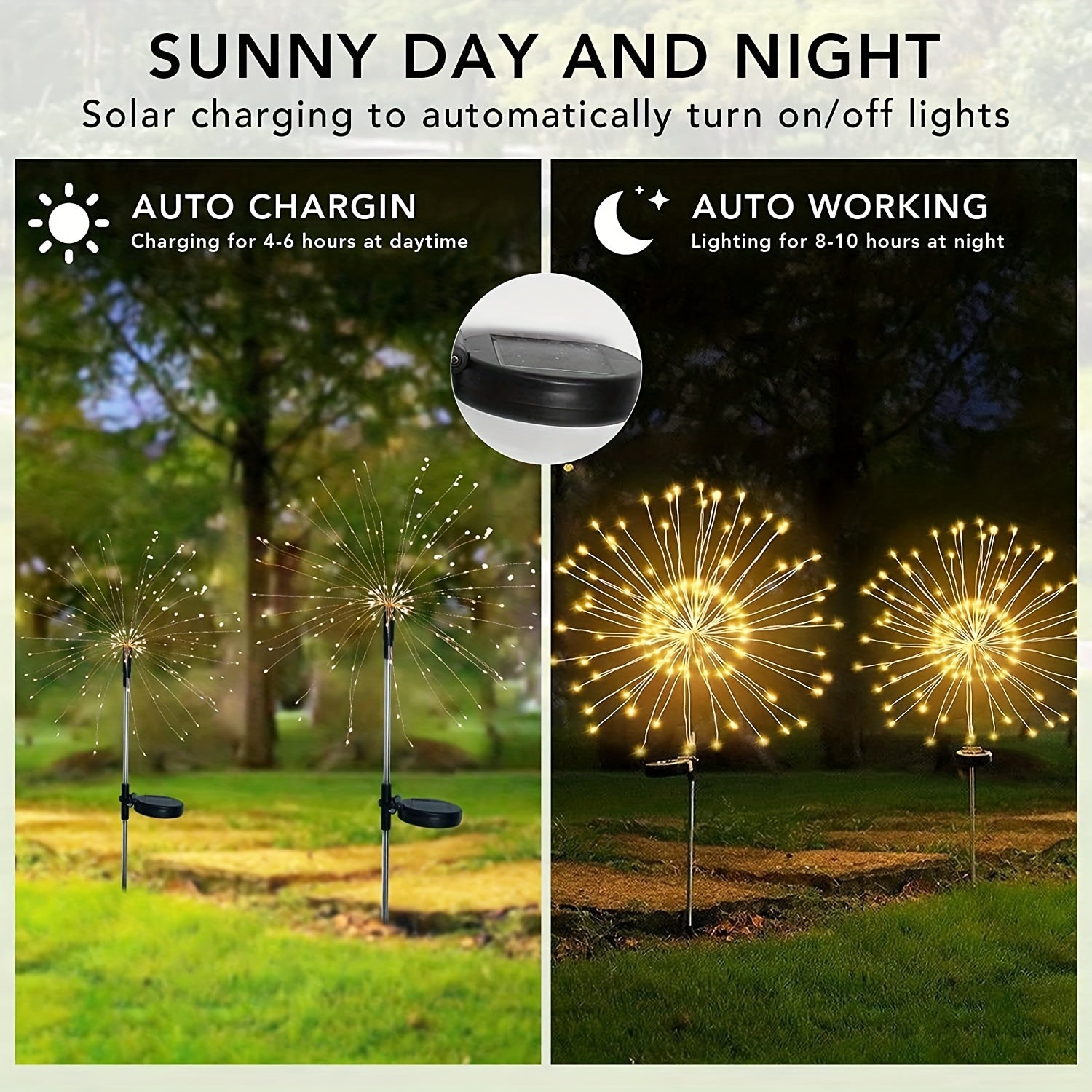 Solar Fairy Lights 8 Lighting Modes Outdoor Garden Decor