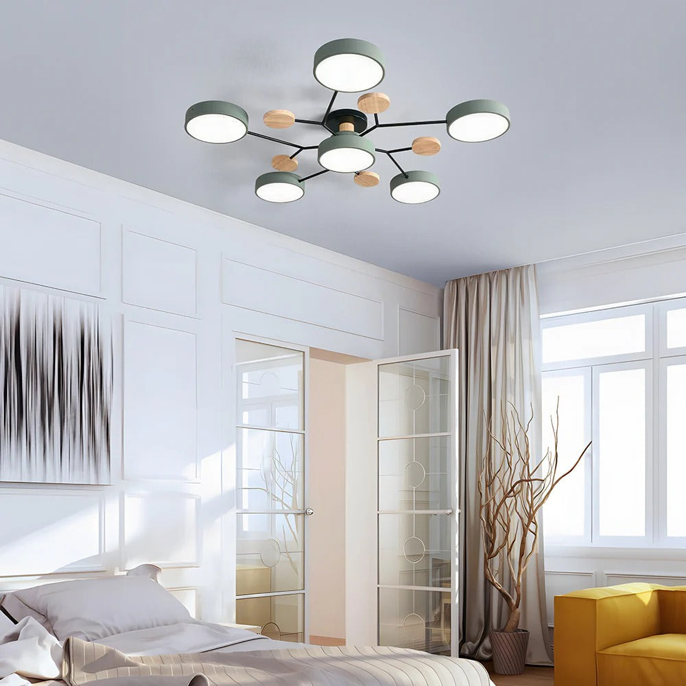 Semi-Flush Circular LED Ceiling Light Fixture