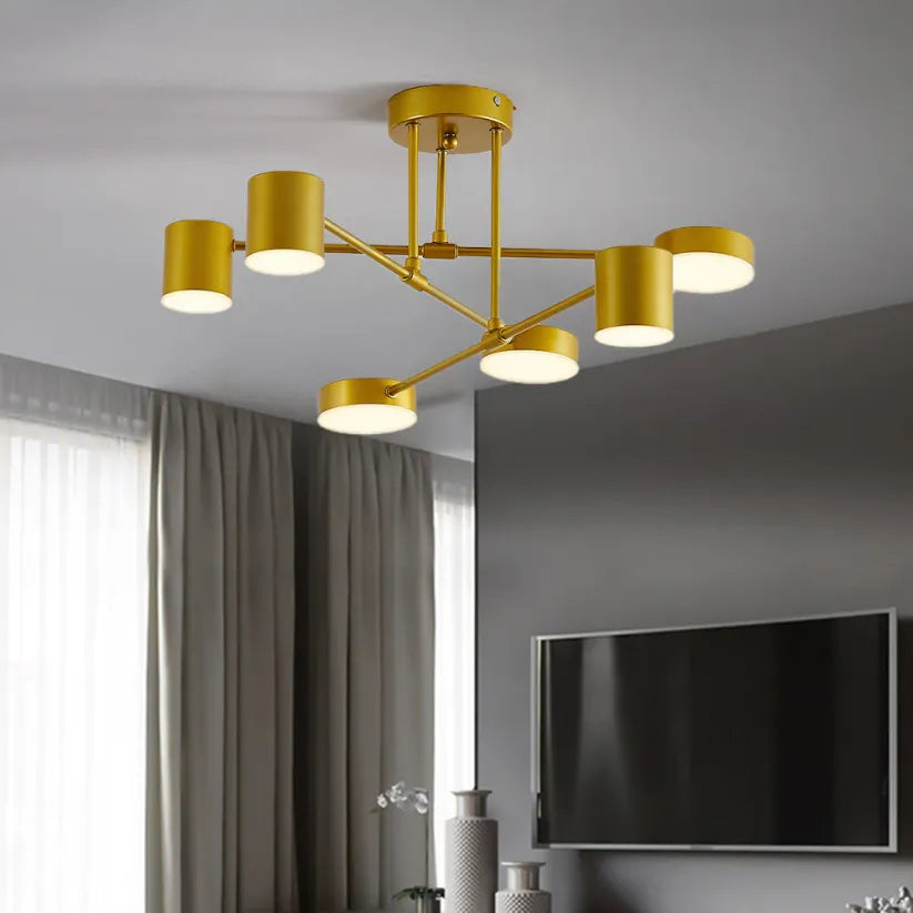 6-Light Adjustable LED Flush Mount Ceiling Light