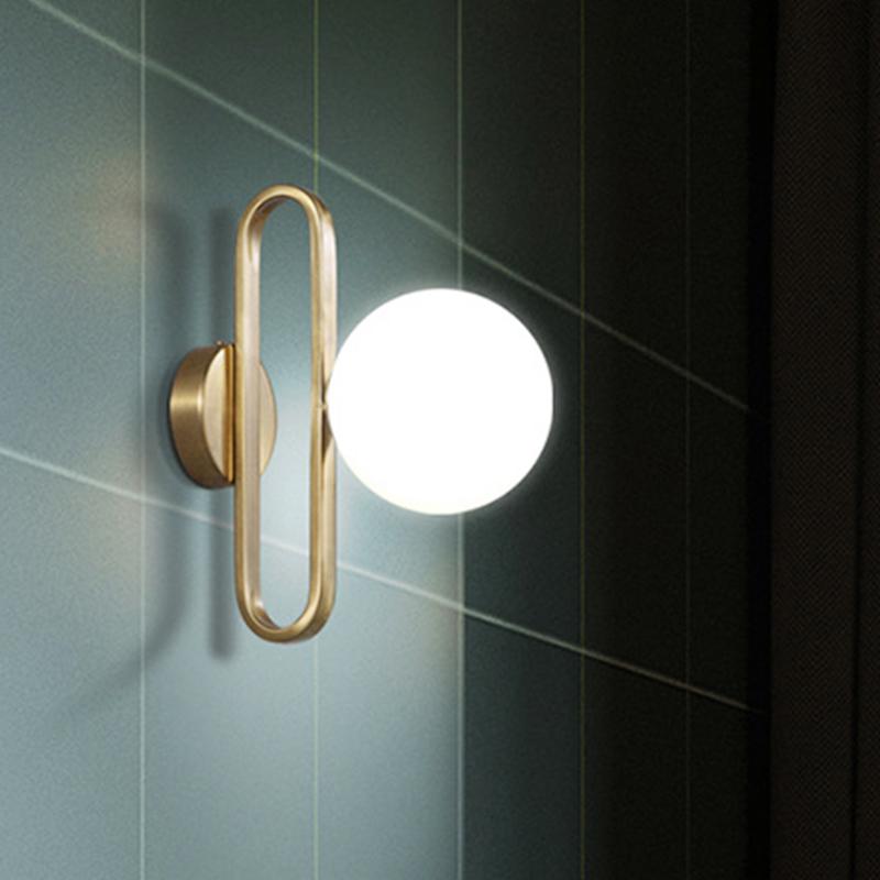 Single-Bulb Glass Wall Light Fixture