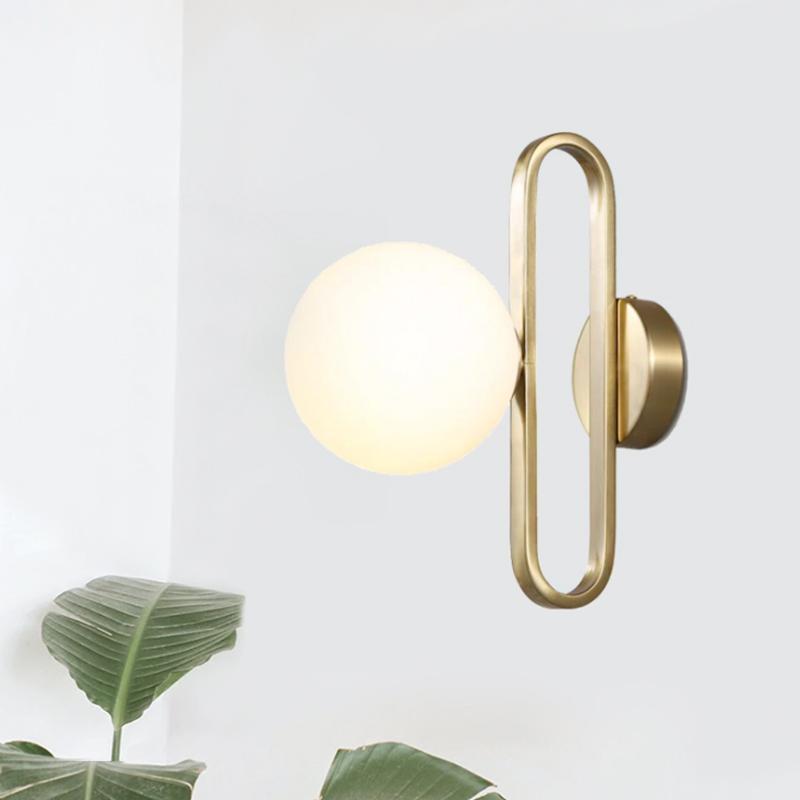 Single-Bulb Glass Wall Light Fixture